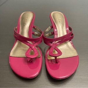 Women’s pink size 5.5 heeled sandals
